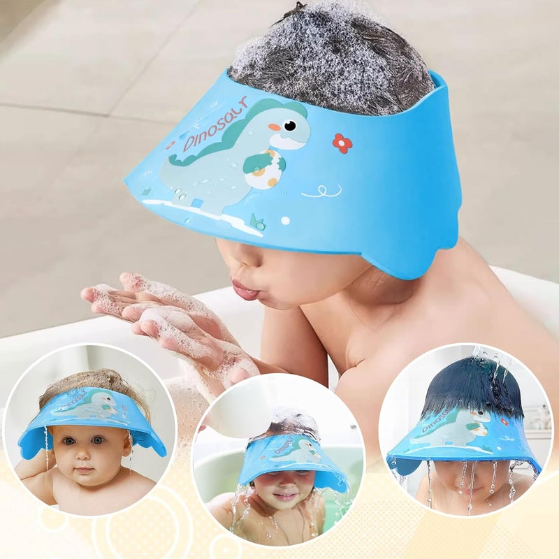 LADES Baby Shower Caps Shield - Adjustable Kids Bath Visor Hat Shampoo Washing Hair Protection Soft Cartoon for Toddler (Blue) - Image 5